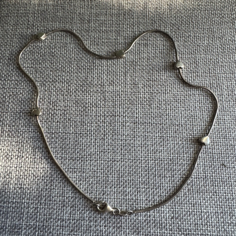 Vintage Sterling Silver Necklace with heart accents 9.4g